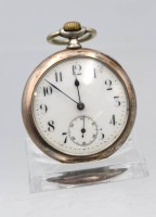 Auktion 363 / Los 2032 <br>Herrentaschenuhr, 800er Silbergehäuse, Zenith, Kronenaufzug, Werk läuft an, Ziffernblatt altrissig, ca. D-4,8cm