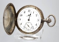 Auktion 363 / Los 2034 <br>Herrentaschenuhr, 900er Silbergehäuse, Glashütte S.A., Kronenaufzug, Werk steht, Glas fehlt, D-5,3cm