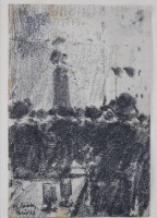 Auktion 363 / Los 5001 <br>Max STOBBE (1883-1963) "Pariser Nachtleben"(1913), Kohlezeichnung, ger/Glas, RG 46x46,5 cm