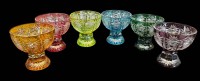 Auktion 363 / Los 10008 <br>6 x kl.  Buntglas-Likörschalen Nachtmann, H-6,5 cm