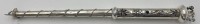 Auktion 363 / Los 11008 <br>gr.Thora Zeiger, Russisches Silber, Zolodniki und 1812 gestempelt, Stadtpunze und Meisterpunze,  L-48 cm, kl. Dellen etc., 123 gr.