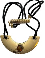 Auktion 363 / Los 1011 <br>Double Collier Pierre Lang, brauner Cabouchon, doppelte Stoffschnur, L-ca. 46cm, 68,2 gr.