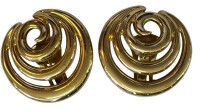 Auktion 363 / Los 1016 <br>Paar vergoldete Spiral  Ohrclips "Pierre Lang" D-3 cm