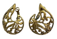 Auktion 363 / Los 1017 <br>Paar goldfarbene grosse Ohrstecker "Pierre Lang", H-3,5 cm