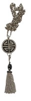 Auktion 363 / Los 1033 <br>Kette "Thomas Sabo" Silber-925-, 24,1 gr. mit schwarzen Glasanhänger und hellen Steinen, Kette L-90 cm, Anhänger ca. 10 cm