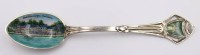 Auktion 363 / Los 11018 <br>Jugendstil-Ansichtenlöffel, Silber-800-, emailliert, Bad Salzufen-Kurhaus, L-12 cm