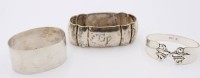 Auktion 363 / Los 11027 <br>3x div. Silber-Serviettenringe, zus. 66 gr