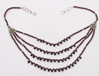 Auktion 363 / Los 1049 <br>schönes Granat-Collier, Silbermonturen, ca. L-50cm