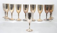 Auktion 363 / Los 11034 <br>11x Sektkelche, WMF, versilbert, älter, je ca. H-16cm