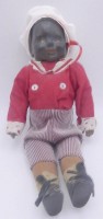 Auktion 363 / Los 12019 <br>Schwarzen-Puppe, Masse, bespielt, H-37 cm