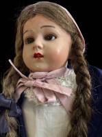 Auktion 363 / Los 12023 <br>Schildkröt Mädchenpuppe, Celluloid Kopf, H-60 cm