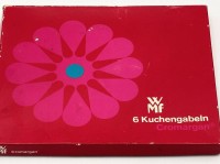 Auktion 363<br>Vintage-6 Kuchengabeln "WMF" Verona, Cromargan, 70-er Jahre, in OVP