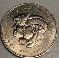 Auktion 363<br>Elizabeth II Royal Wedding Princess Diana Coin, 1981, Nickel/Kupfer, 28,5 gr