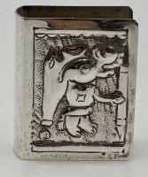 Auktion 363<br>massive Streichholzschachtel-Halter, Ecuador, S-925-, 5x4 cm  23 gr.