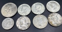 Auktion 363<br>8x US Dollar und Half Dollar Münzen,1x Quarter, 50-70-er Jahre