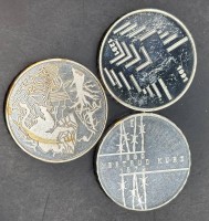 Auktion 363<br>3x 20 Franken Münzen, Schweiz, 1991,  1992, 1994, zus.60 gr.