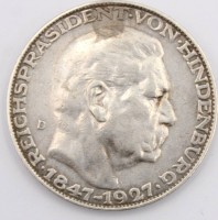 Auktion 363<br>Medaille 1927, Hindenburg 24.8g, Silber 36mm, "Deutschlands treuester Diener"