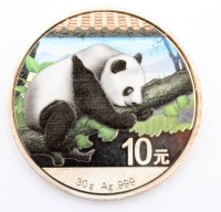 Auktion 363<br>China Panda 30g Silber 2016 farbig, 10 Yuan