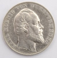 Auktion 363<br>Vereinstaler „Siegestaler Württemberg 1871“, Silber