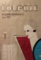 Auktion 363<br>Gerard Razzia, La Coupole, Plakat, handsigniert, ger./Glas, Glas beschädigt, Versand ohne Rahmen, ca. 86 x 64cm