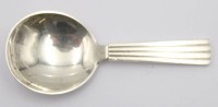 Auktion 363<br>Sahnelöffel, Georg Jensen, Bernadotte, Sterling, 31,5gr., L-9,8cm
