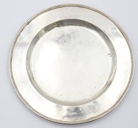 Auktion 363<br>kl. Teller, Georg Jensen, Sterling, Perlrand, Nr. 210 H, D-15cm, 119,9gr., Gebrauchsspuren