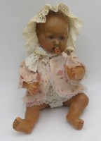 Auktion 363<br>Celluloid Babypuppe "Petitcollin", France, Adlerkopfmarke, H-28 cm