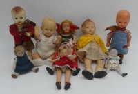 Auktion 363<br>8x div. kleine Püppchen, H-max 15 cm
