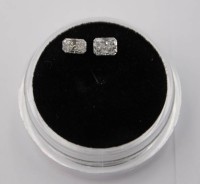 Auktion 363<br>2x Diamanten im Radiant Schliff, 0,15 u. 0,2 Karat, feines Weiss, Top Wesselton