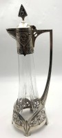 Auktion 363 / Los 10026 <br>hoher Jugendstil-Weinkrug, "WMF" Brittania-Metall versilbert, gut erhalten, H-41 cm,