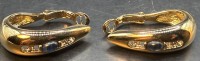 Auktion 363 / Los 1210 <br>Paar Ohrstecker, "Pierre Lang" goldfarben mit klaren und  einem blauen Stein, H-3 cm