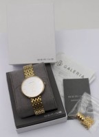 Auktion 363<br>Armbanduhr, Bering, Quartz, Werk nicht geprüft, goldfarben, D-3,4cm, Box anbei