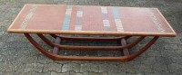 Auktion 363 / Los 14005 <br>Midcentury Couchtisch, Mosaik,  60/70er, Gebrauchsspuren, H-48cm B-164,5cm T-57,5cm