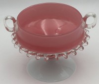 Auktion 363 / Los 10034 <br>Murano Schale auf Stand, rosa/klar, H-14 cm, D-15 cm