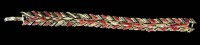 Auktion 371<br>massives Double-Armband, rote Steine, L-20 cm, 43,2 gr.