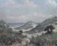 Auktion 363 / Los 4015 <br>COX, GARSTIN (1892-1933), Pastell, "Dünenlandschaft", stockfleckig, gerahmt/Glas, RG 58 x 66cm