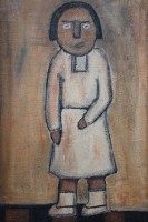 Auktion 363 / Los 4019 <br>HG monogrammiertes naives Portrait, Öl/Spannholz doubliert ?, gerahmt, RG 51,5 x 38cm