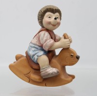 Auktion 363 / Los 9032 <br>Mecki auf Schaukelhase, Goebel, ca. H-10,8cm