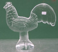 Auktion 368<br>Glass- Hahn -flacher R&uuml;cken wohl Kosta-Boda?