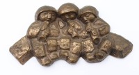 Auktion 368<br>Wandbild, Bronze, 3 musizierende Kinder, ca. 9 x 17cm