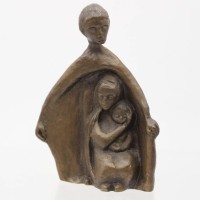 Auktion 368<br>Bronze, Schutzengel. H-14cm B-10cm