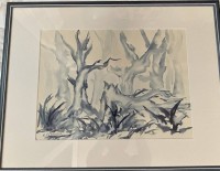 Auktion 363 / Los 5022 <br>Hans PAPENDIECK (1928-1993) abstrakte Gewächse,  Aquarell, gut ger/Glas, RG 63x51 cm