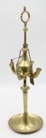 Auktion 363 / Los 16047 <br>hohe 4flammige Öllampe aus Messing, zerlegbar