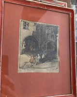 Auktion 363 / Los 5024 <br>2 unleserl. signierte handcolorierte Stiche, gleich gerahmt, RG je 22x15,5 cm