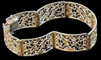 Auktion 364 / Los 1004 <br>filigran. Silber-835-, Kastenschliesse mit Sicherheitsband, 17 gr., ca, 18,5 cm