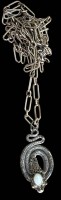 Auktion 364 / Los 1022 <br>Silberkette mit Schlangenanhänger-925- und kl. Opal, L-Kette ca. 75 cm, Anhänger H-4 cm, zus. 14,7 gr