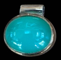 Auktion 364<br>Anhänger, gr. Chrysopras in Gelbgold-Fassung-333-, ca. 2x2 cm, 7,3 gr