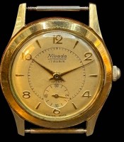 Auktion 364 / Los 2024 <br>mechan. HAU "Nivada" Sport, 17 Rubis, Werk läuft, ohne Band