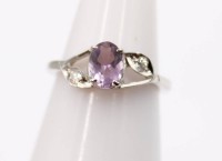 Auktion 364<br>Silber-Ring, Amethyst und klare Steine, 2,3gr., RG 53