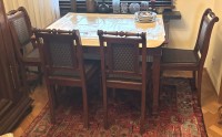 Auktion 364 / Los 14011 <br>gr. Ausziehtisch mit 4 Gründerzeitstühlen, wohnfertiger Zustand